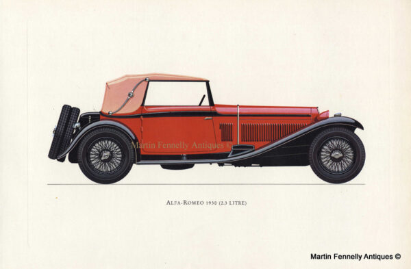 766 Set of Four Framed - Vintage Italian Cars from Veteran and Vintage 1964