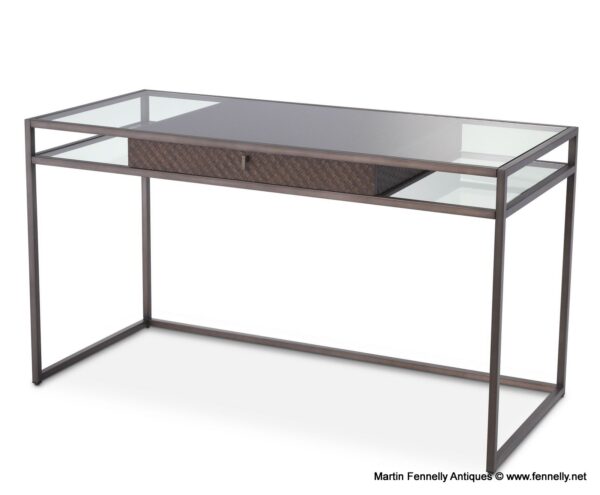 M126 Napa Valley Desk - Woven Oak - Glass