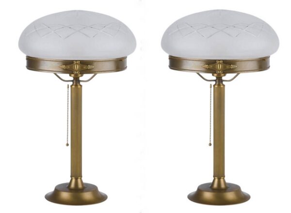 342 Pair Art Nouveau Style - Column Lamps Superb Design - German