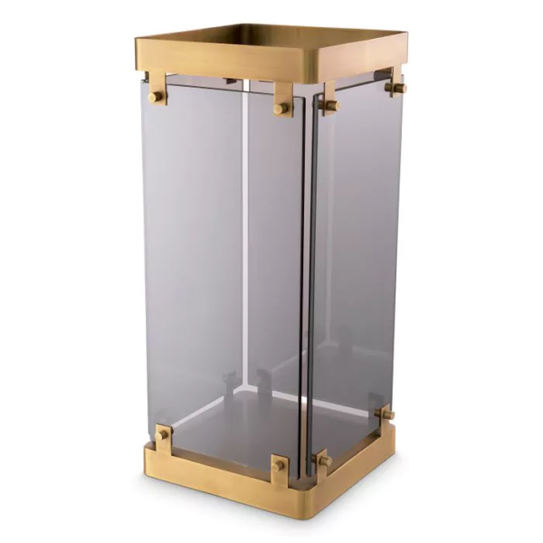 242 Umbrella Stand - Glass and Brushed Brass