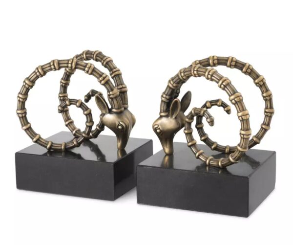 331 Ibex Bookends - Brass and Granite - After Alain Chervet