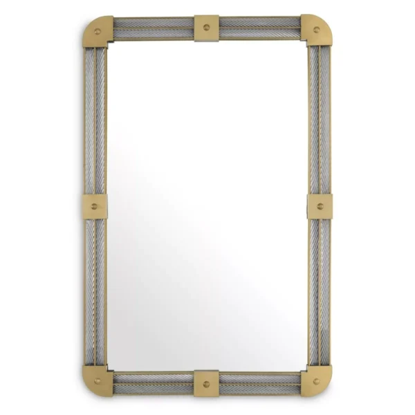 M197 Mirror Heracles Antique brass finish - handmade clear glass