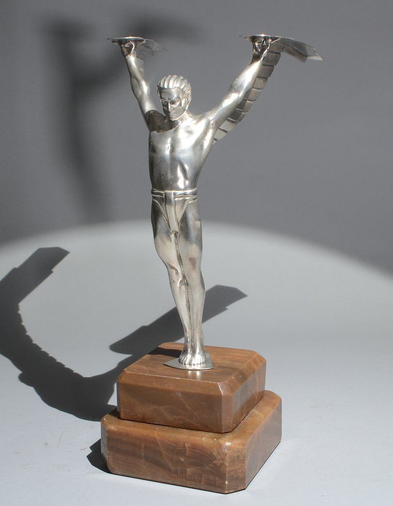 563 Original Art Deco Bronze - Icarus - Circa 1930 - Image 8