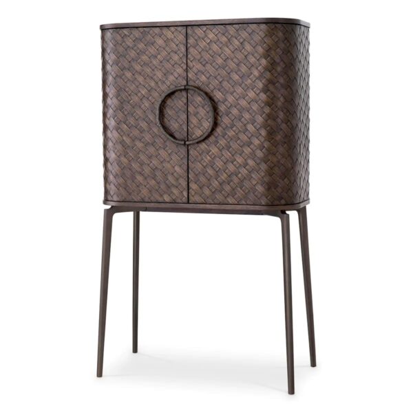 M088 Nilsson Drinks Cabinet - Woven Oak and Bronze