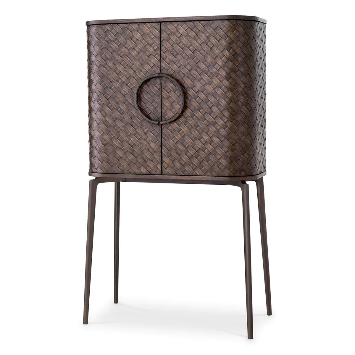 M088 Nilsson Drinks Cabinet - Woven Oak and Bronze