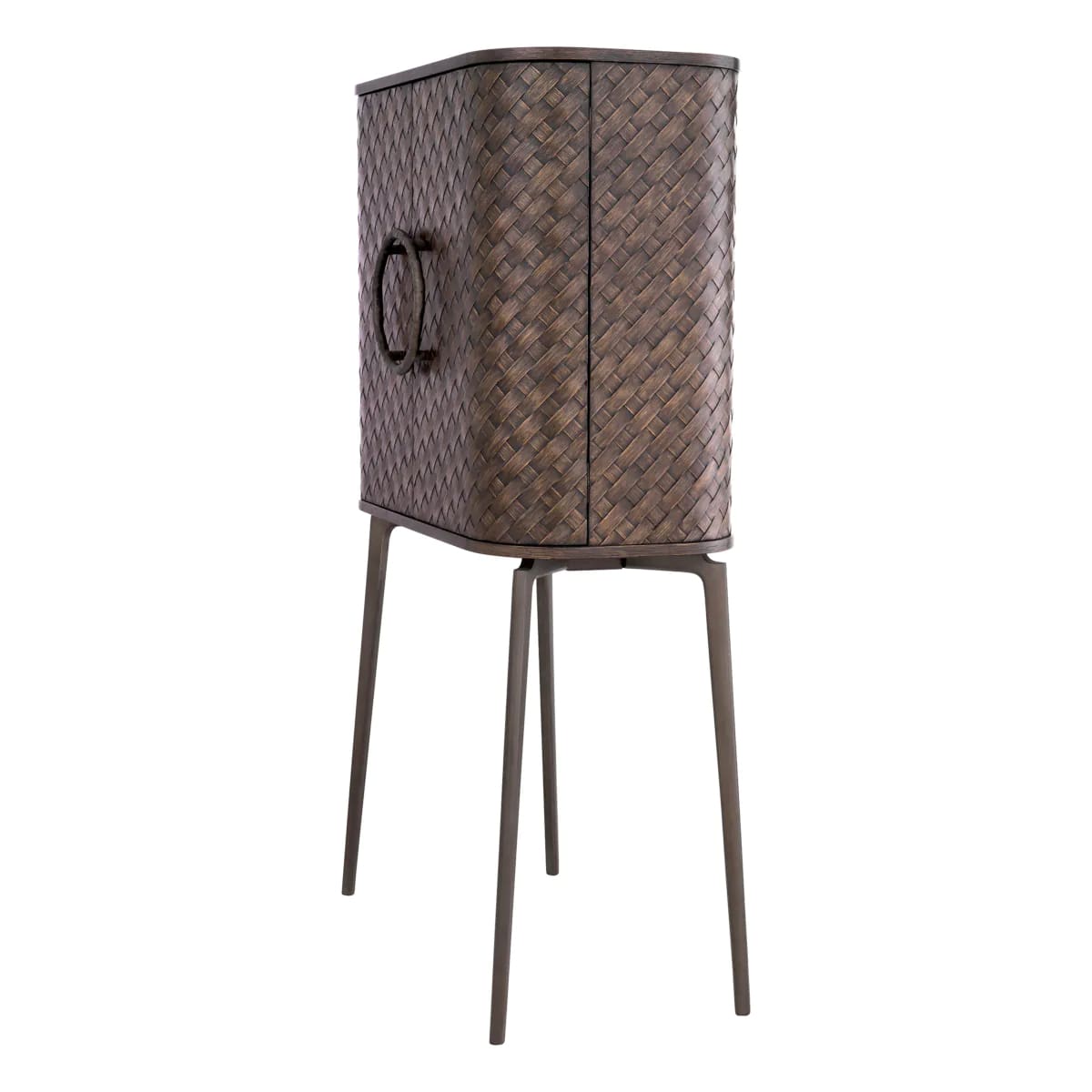 M088 Nilsson Drinks Cabinet - Woven Oak and Bronze - Image 3