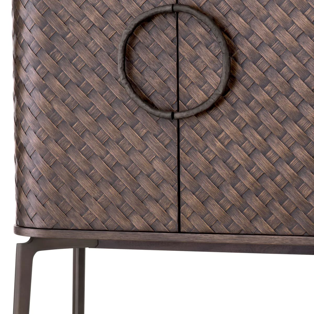 M088 Nilsson Drinks Cabinet - Woven Oak and Bronze - Image 4
