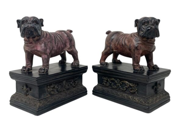 900 Pair of English Bulldog Themed Bookends - English Circa 1940