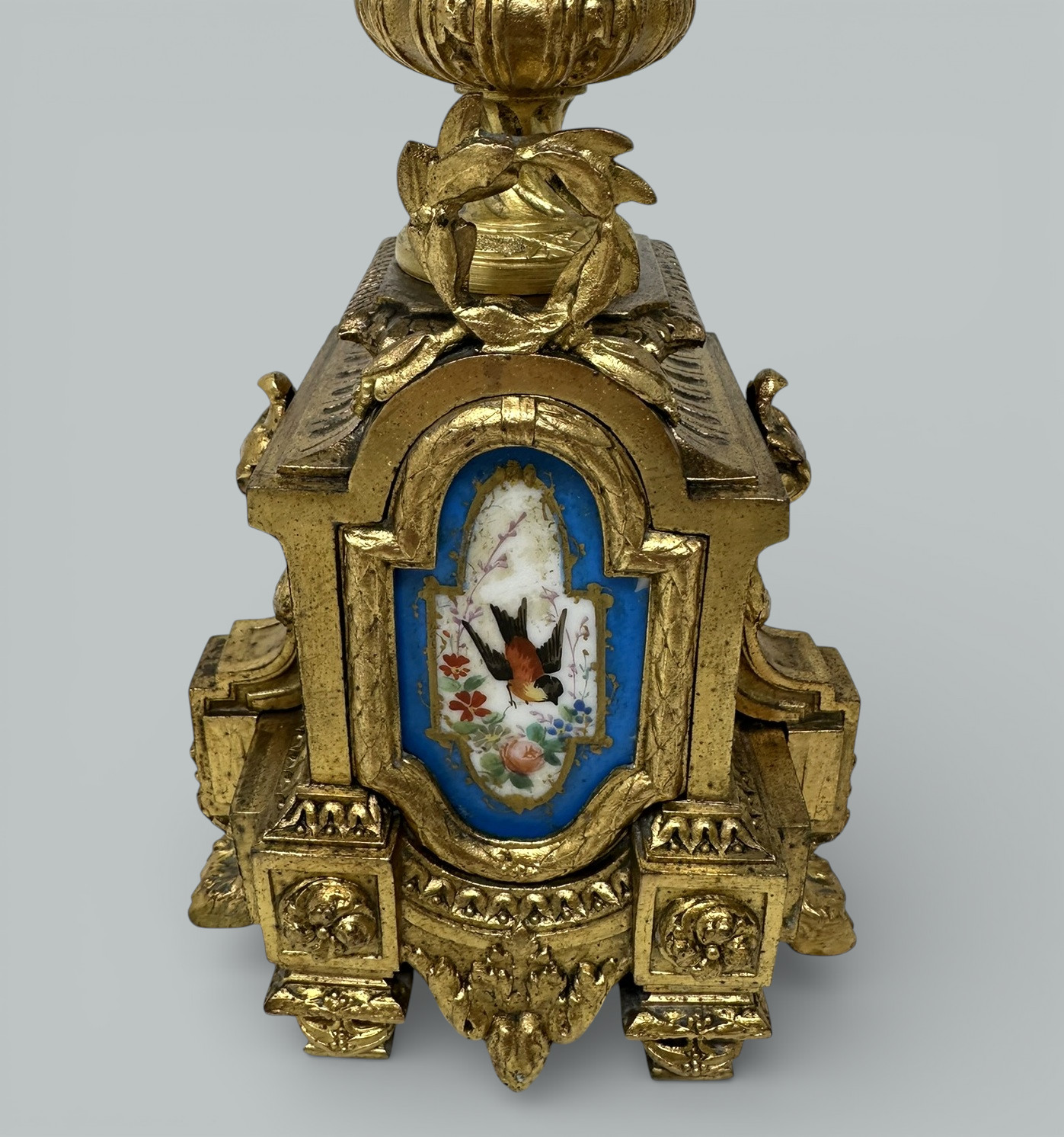 721 Sold Antique Pair Celeste Blue French Sèvres Porcelain Ormolu Urns Vases Garnitures - Image 6