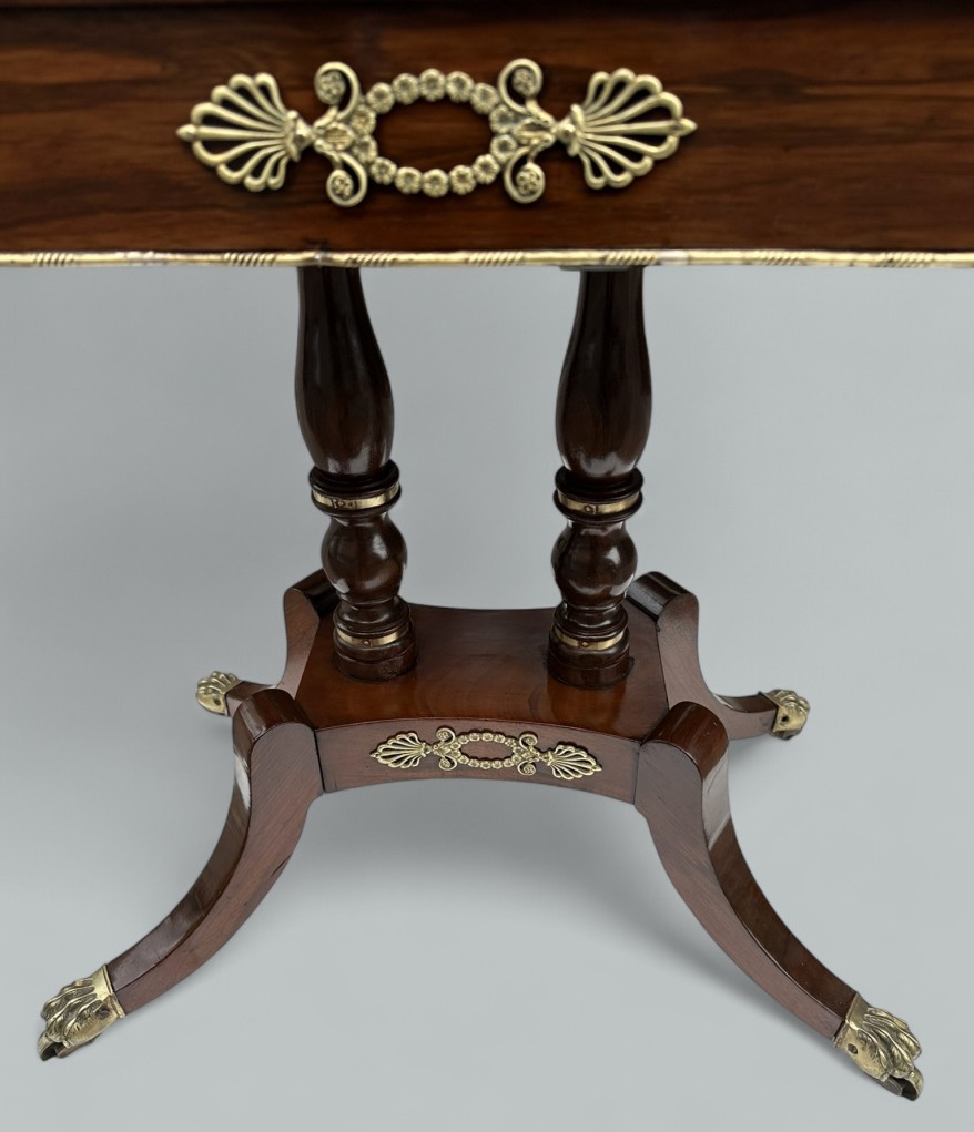 612 Sold Antique English Regency Mahogany Fold-Over Games Card Tea Side Table 19Ct - Image 4