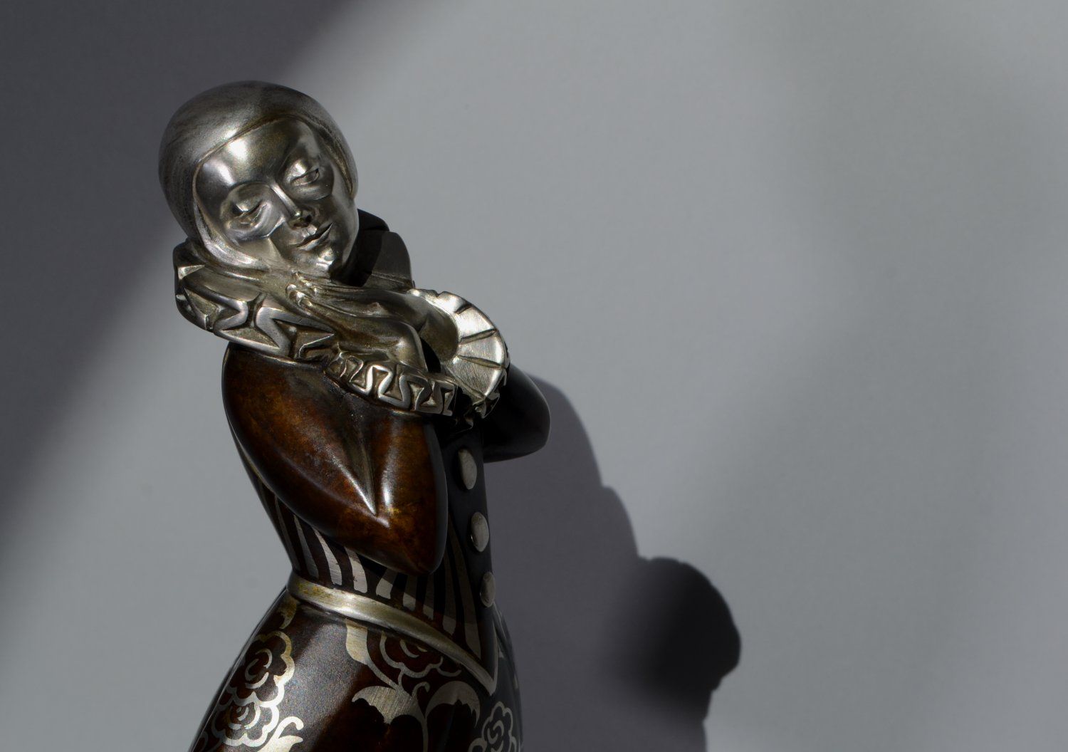 602 Louis Fontinelle (1886-1954) 'Pierro and Columbine' Original Art Deco Bronze - Image 9