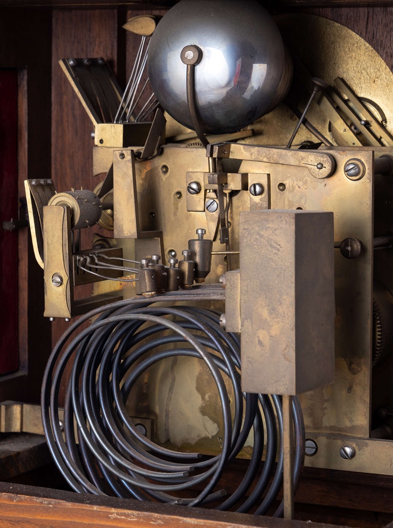 263 Stunning and Large Walnut Cased Mantel Clock Circa 1890 - Image 2