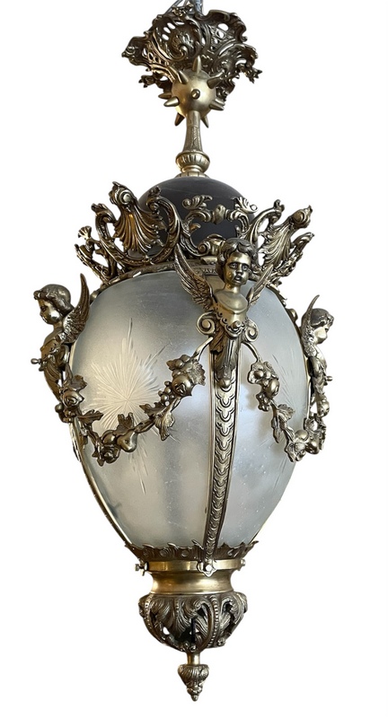 960 French Large Hall Lantern - Circa 1890