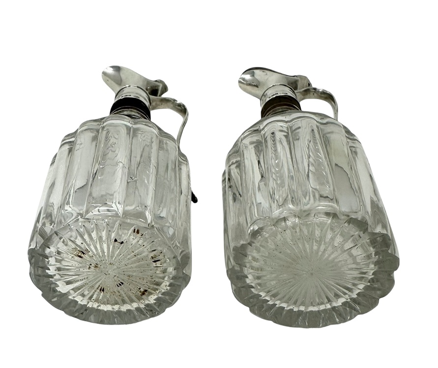 444 Antique Cut Crystal Sterling Silver Oil Vinegar Cruet Set 1825 George Piercy - Image 5