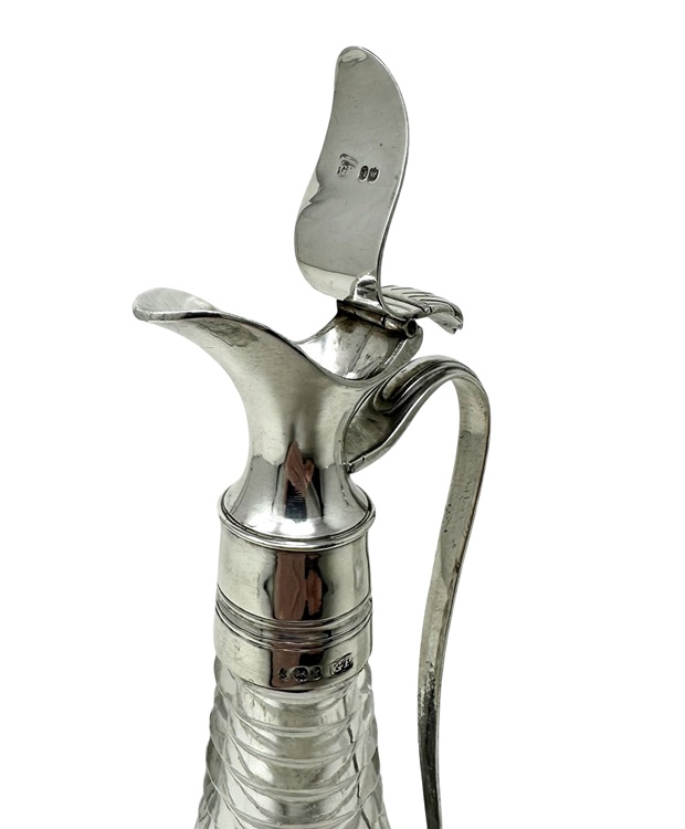 444 Antique Cut Crystal Sterling Silver Oil Vinegar Cruet Set 1825 George Piercy - Image 3