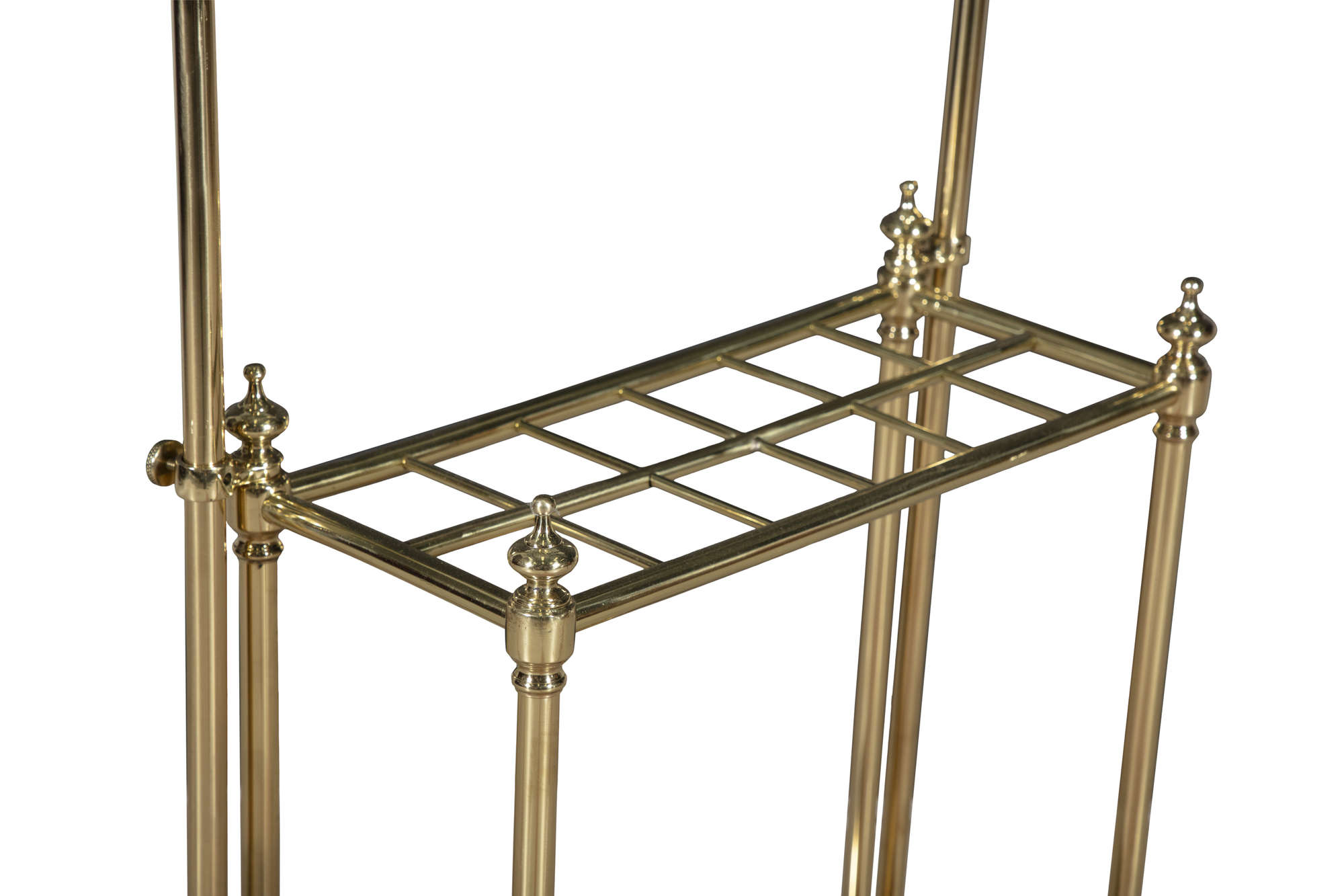 929 Edwardian Polished Brass Tall Hat & Coat Stand, Circa 1896 - Image 5