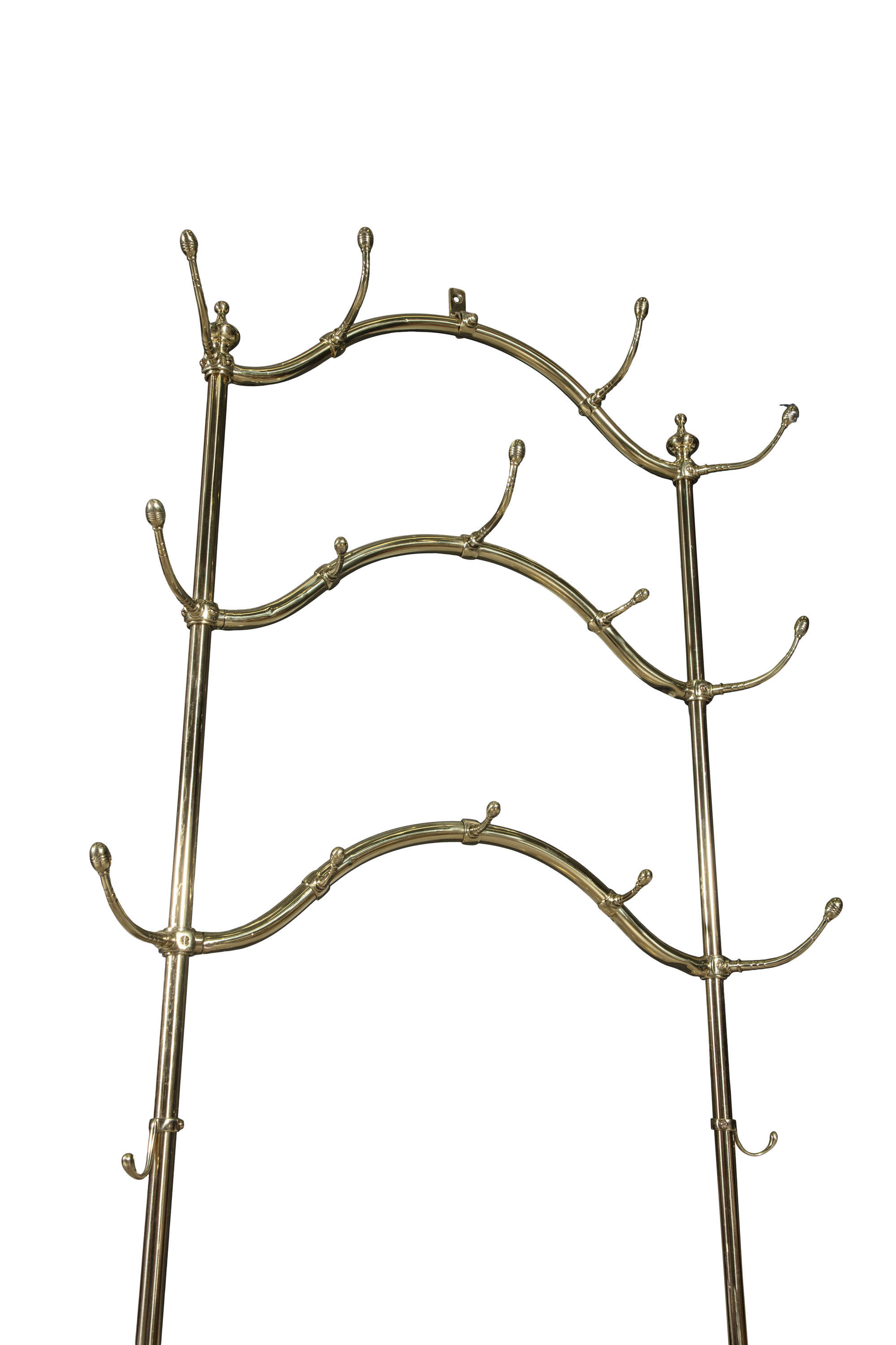 929 Edwardian Polished Brass Tall Hat & Coat Stand, Circa 1896 - Image 3