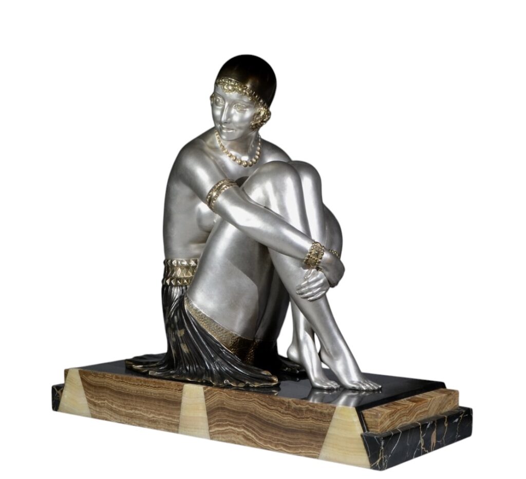 756 Chiparus - Flapper Dancer on marble and onyx base - Circa 1925