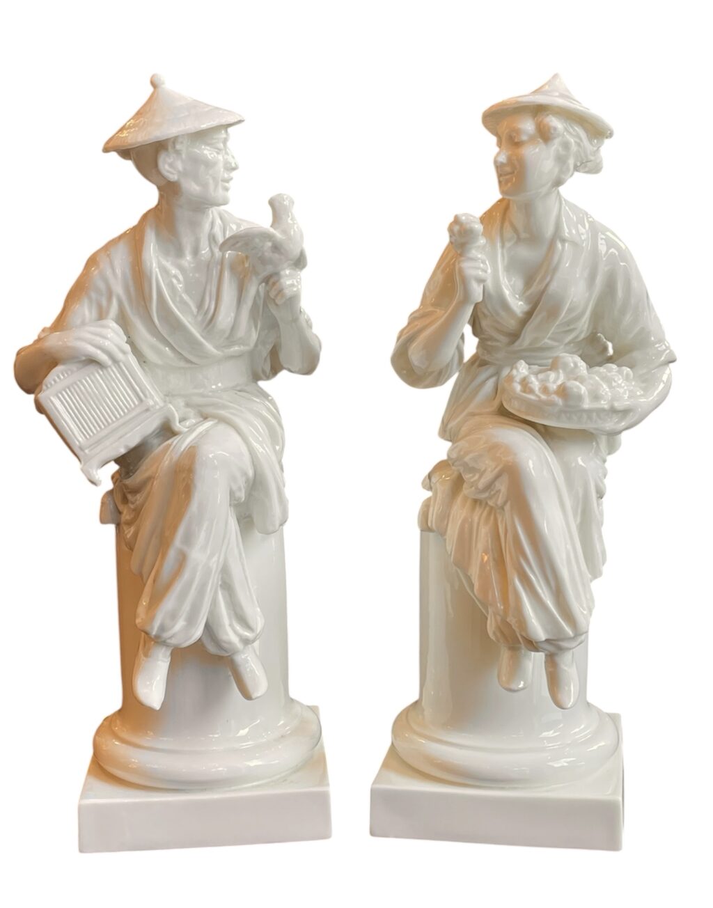 384 Azori for Royal Worcester English 'Hollywood Regency' Pair of Chinoiserie Figures