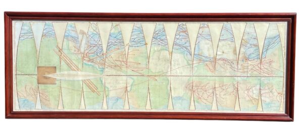 318 Rare Framed Globe Gore Map - Large Size