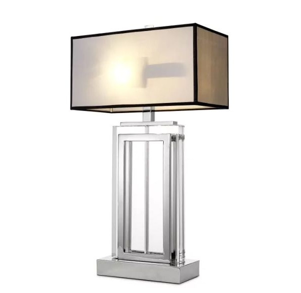 M131 Pair Arlington Table Lamps - Bespoke Shades - Crystal and Nickel - Image 3