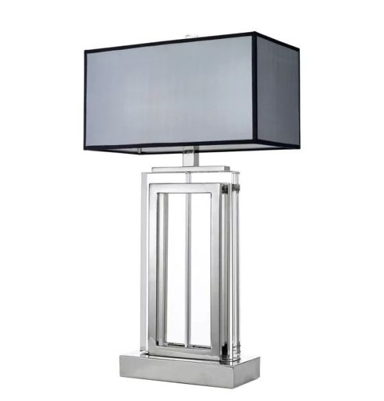 M131 Pair Arlington Table Lamps - Bespoke Shades - Crystal and Nickel - Image 2