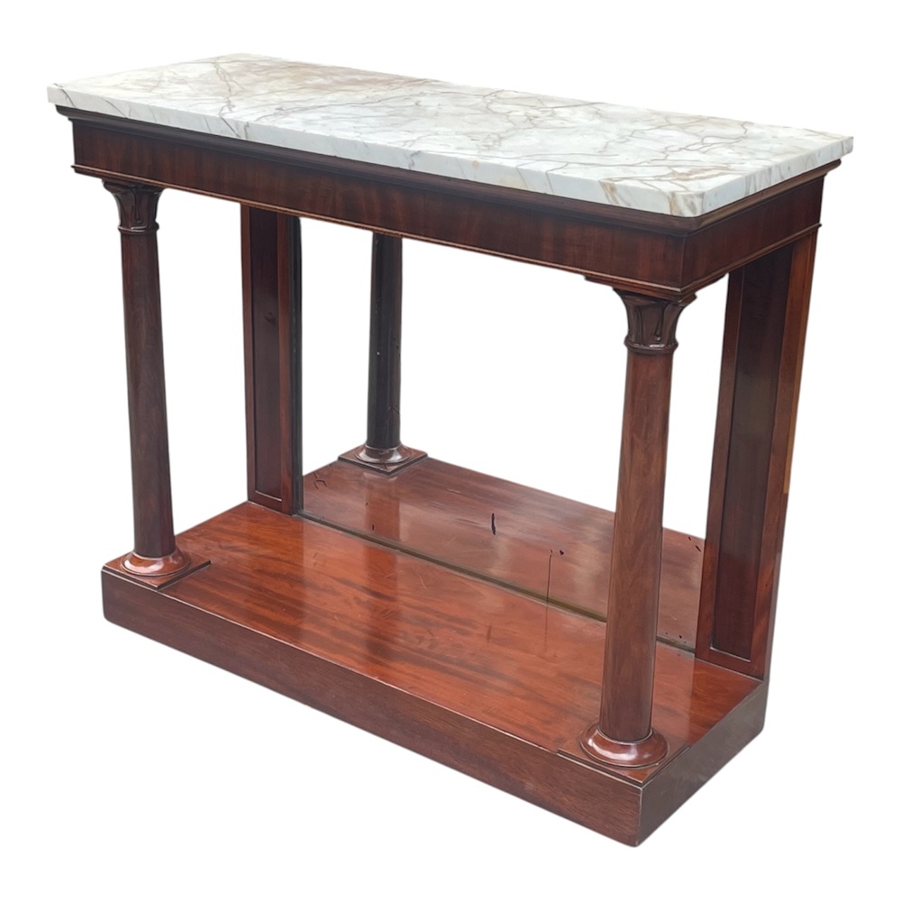515 Irish Mahogany Console Table - Circa 1840 - Marble Top