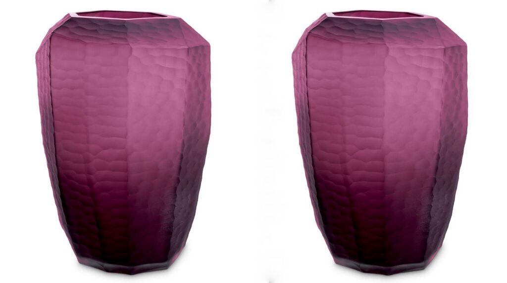 M074 Pair of Larisa Vases - Very Large - Light Purple - Modern Design - Create a sense of drama and scale in your home