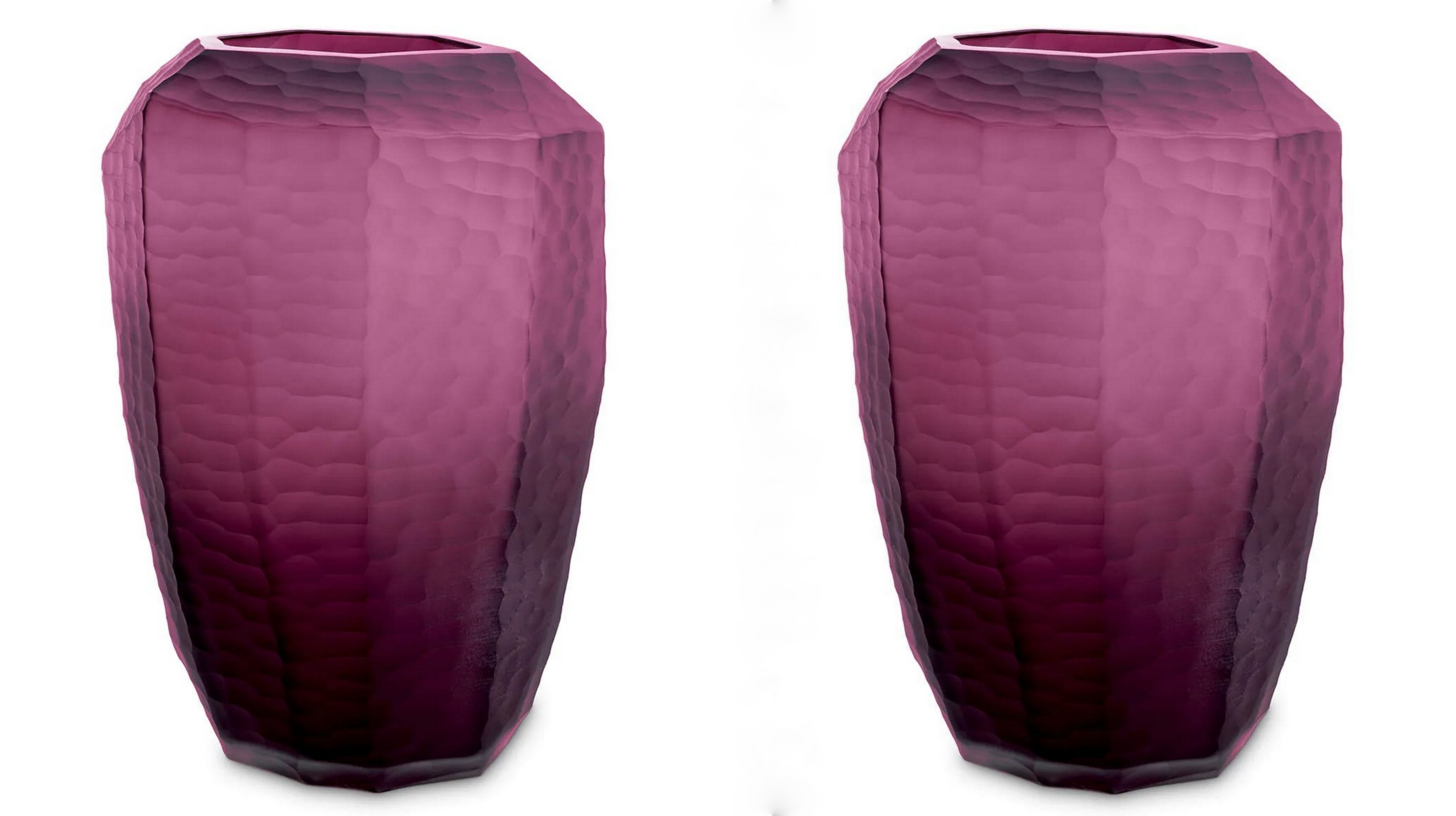 M074 Pair of Larisa Vases - Very Large - Light Purple - Modern Design - Create a sense of drama and scale in your home