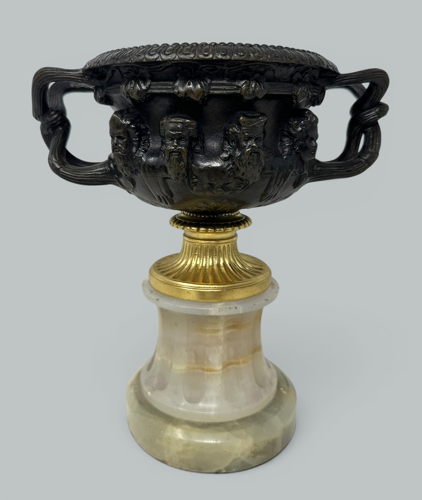 435 Antique Pair French Ormolu Bronze Warwick Albani Grand Tour Vases Urns Clodion - Image 3