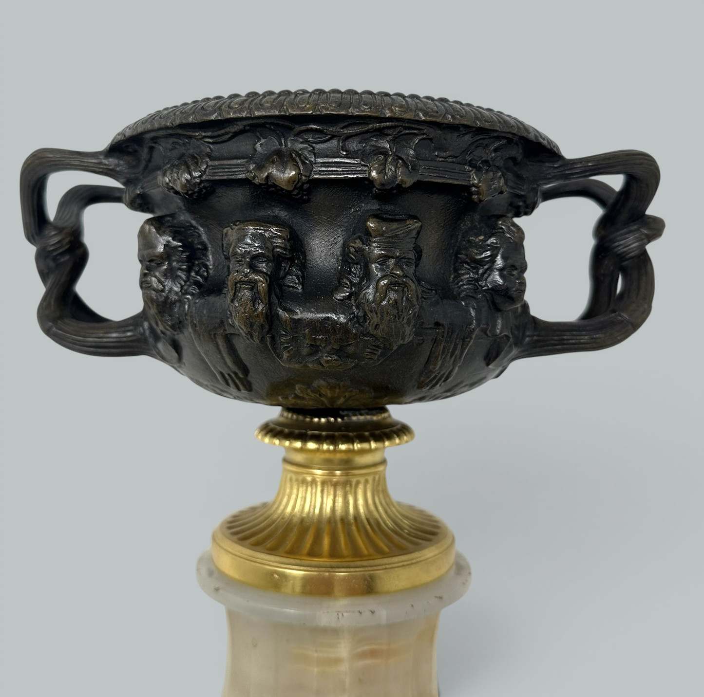 435 Antique Pair French Ormolu Bronze Warwick Albani Grand Tour Vases Urns Clodion - Image 4