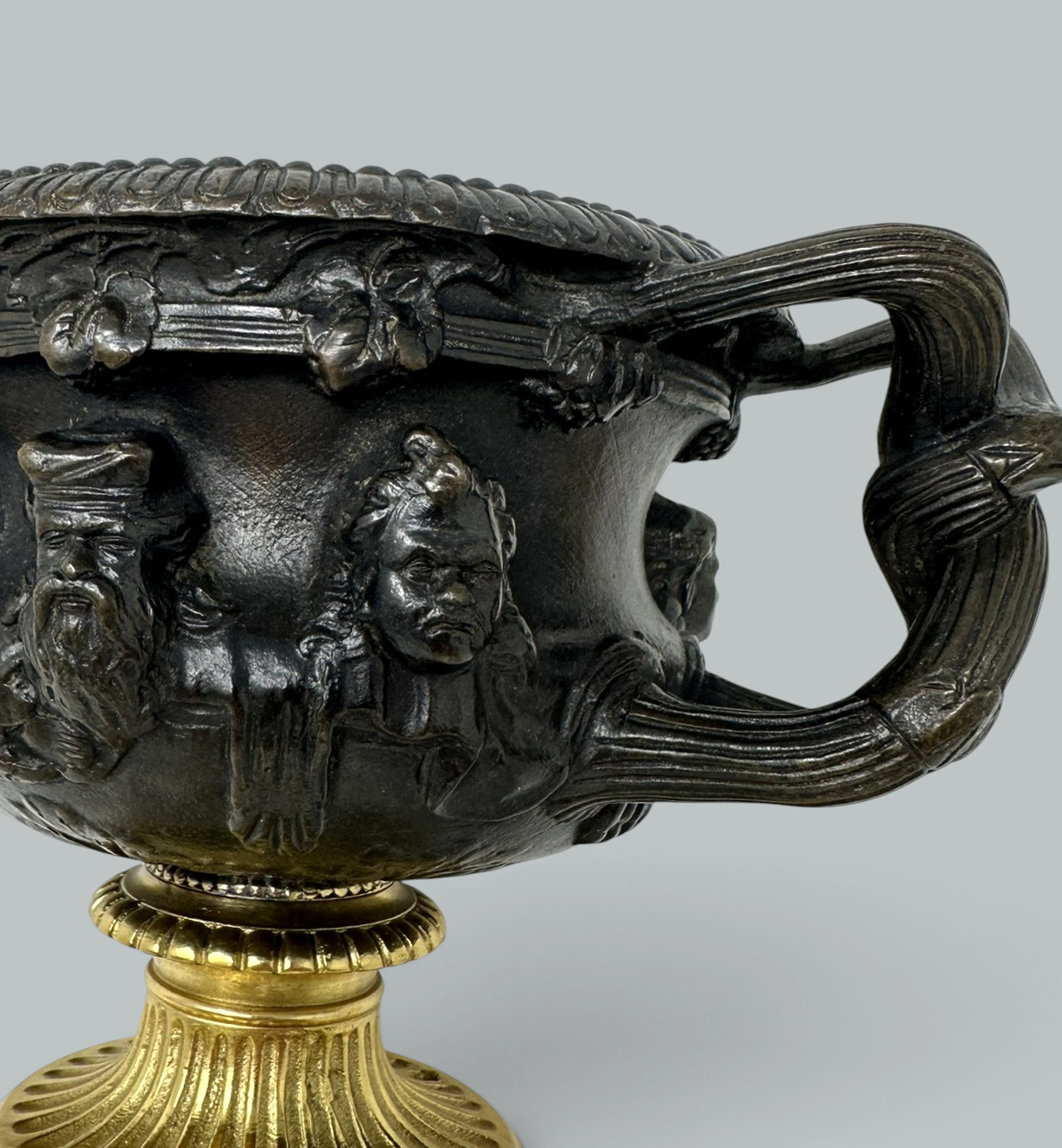 435 Antique Pair French Ormolu Bronze Warwick Albani Grand Tour Vases Urns Clodion - Image 5