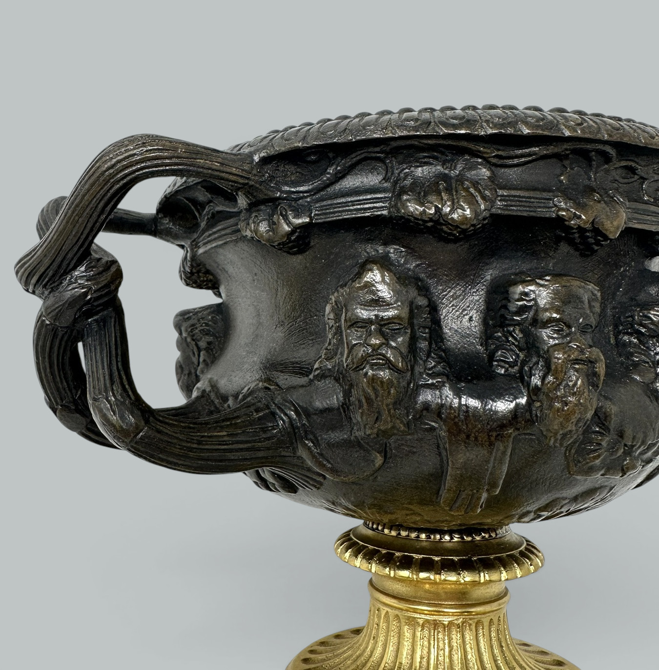 435 Antique Pair French Ormolu Bronze Warwick Albani Grand Tour Vases Urns Clodion - Image 6