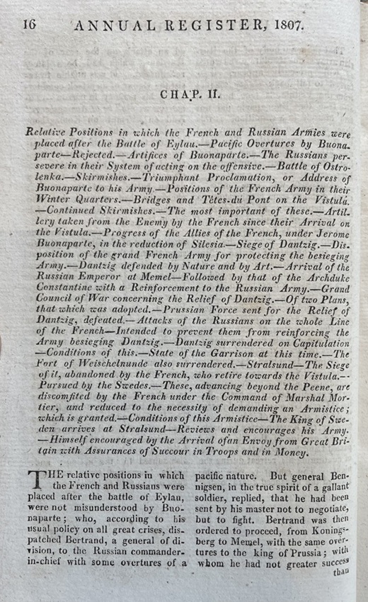 M086 Rare – Annual Register History Politics and Literature 1807 – Original – Published 1809 – A foundational contemporary chronicle of a highly turbulent year in world history. - Image 4