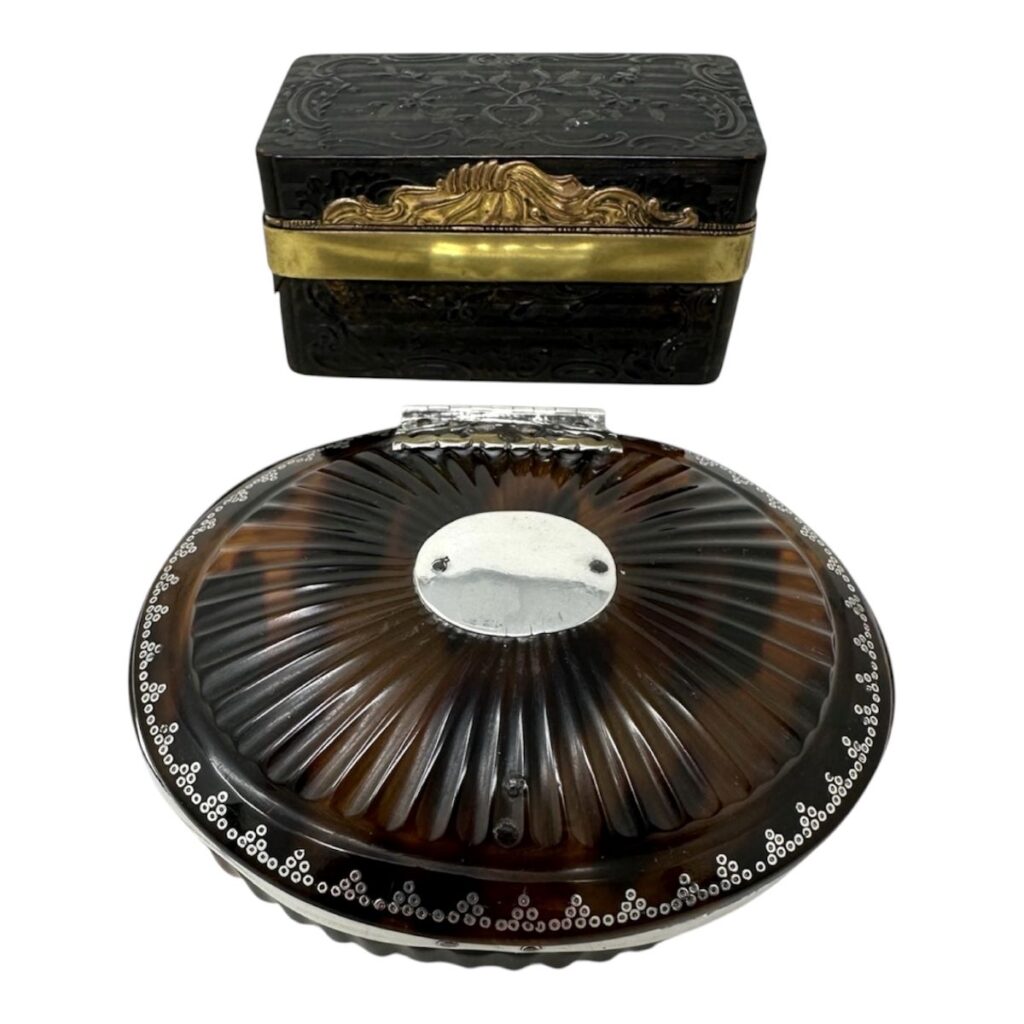 319 Antique Victorian Casket Tortoiseshell Trinket Jewellery Regency Grand Tour 1840