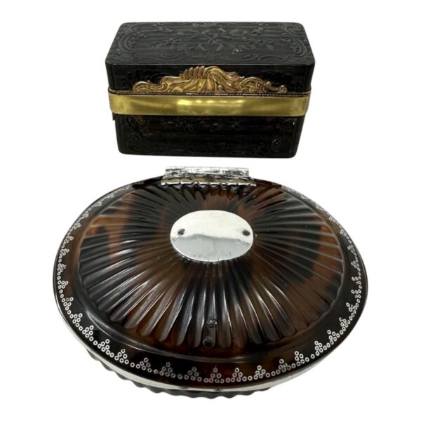 319 Antique Victorian Casket Tortoiseshell Trinket Jewellery Regency Grand Tour 1840