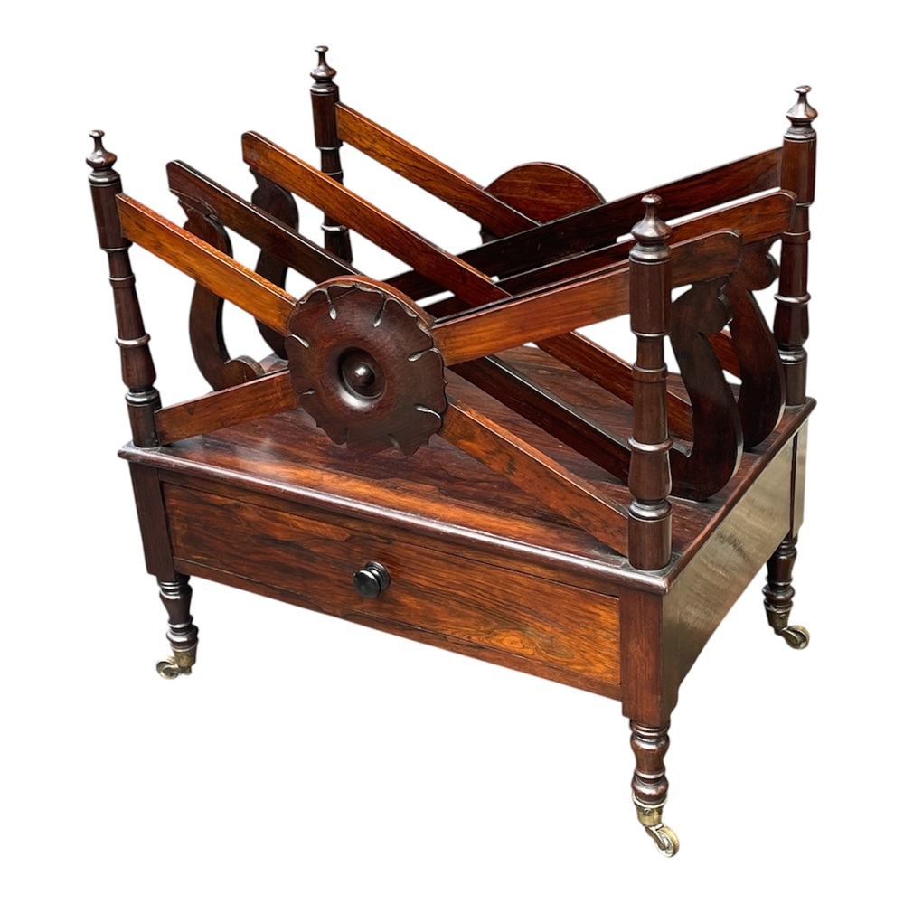 545 Antique George III Rosewood Freestanding Canterbury - Circa 1815 - Image 2