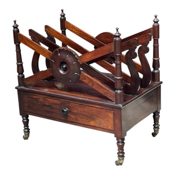 545 Antique George III Rosewood Freestanding Canterbury - Circa 1815