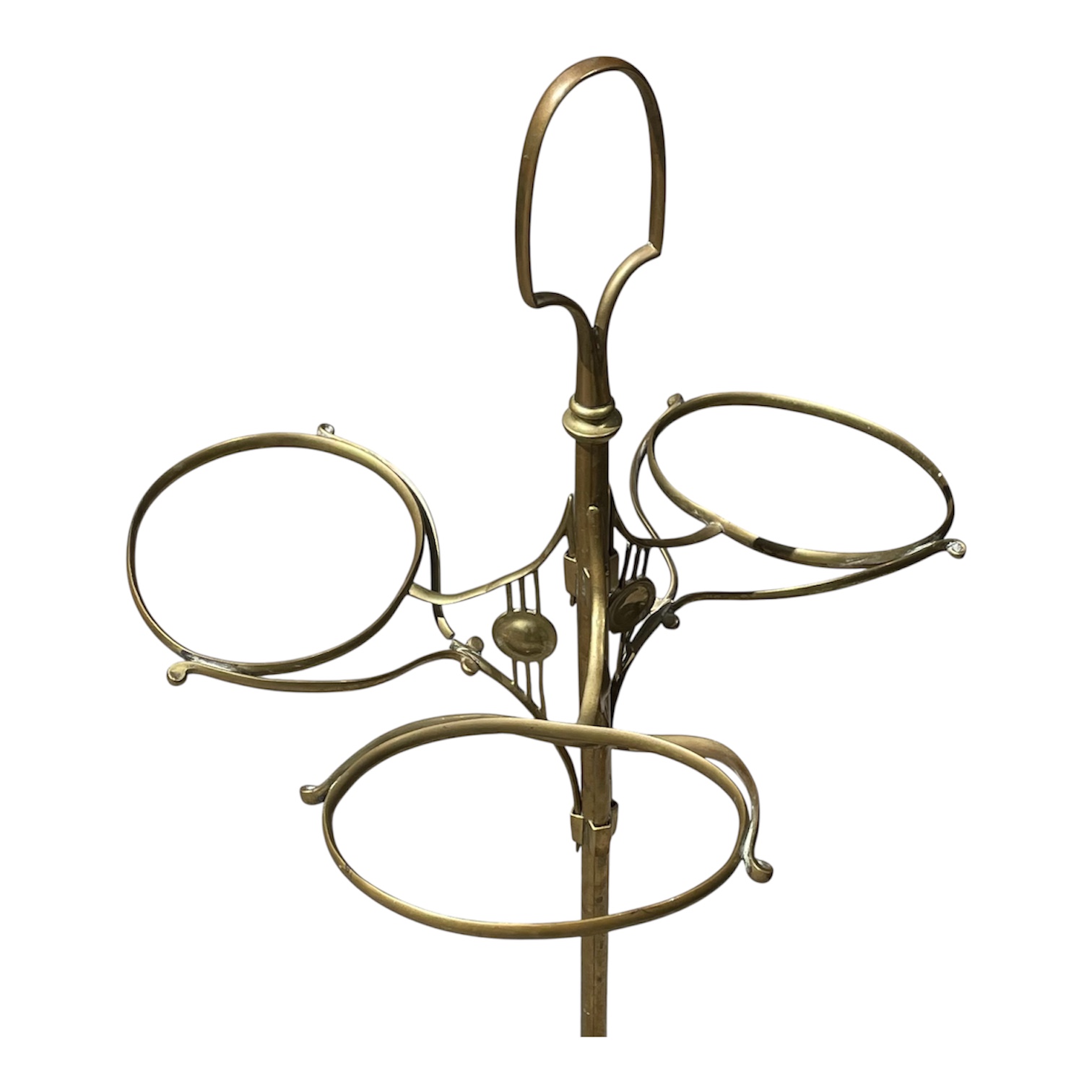 401 French - Parisian Cane Stand Circa 1950 - Brass and Walnut Base - Image 4
