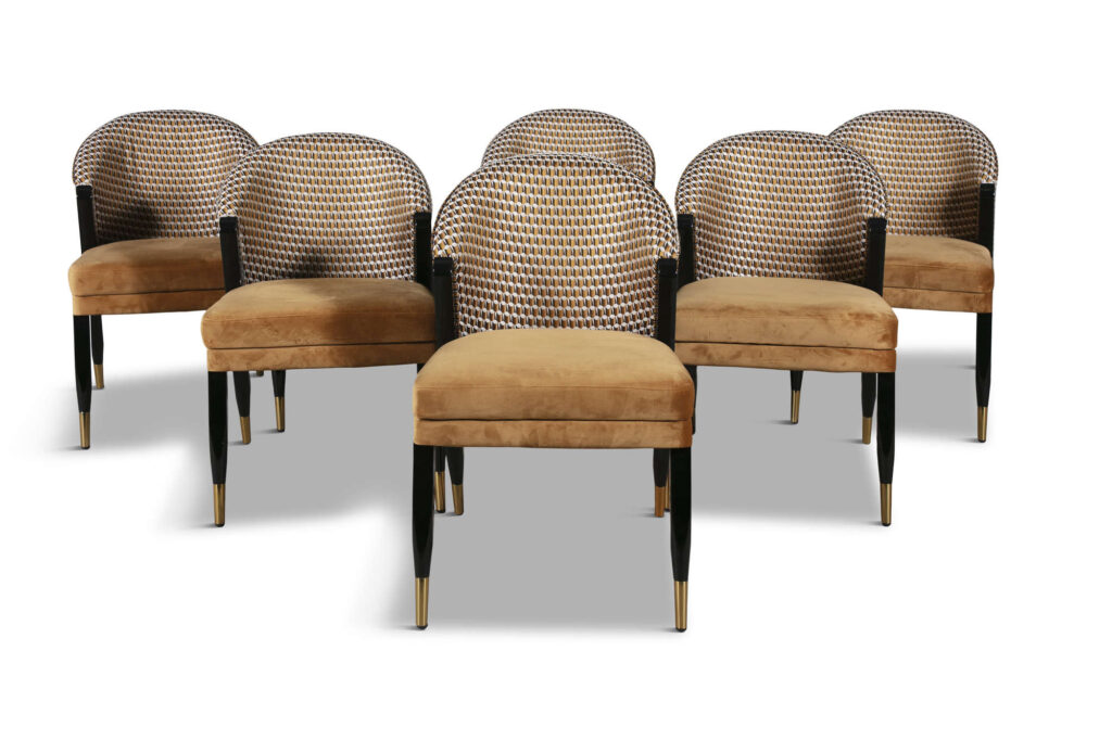 M152 Super Set of Six Brillon Chairs - By Vical of Spain- Art Deco