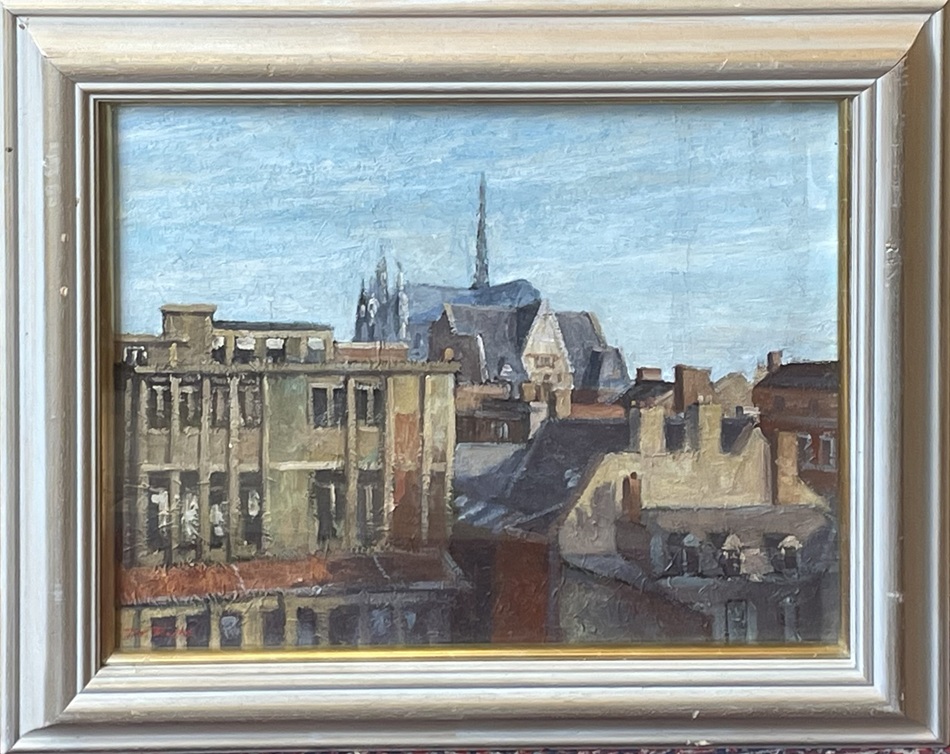 616 Tom Roche (B. 1940) - Framed Oil on Canvas - Cathédrale Notre-Dame - Amiens France