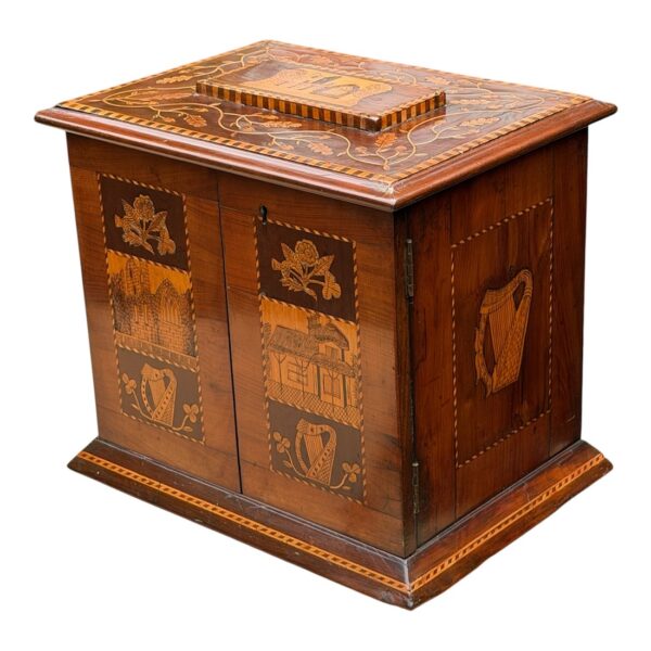 140 Sold Antique Irish Killarney 'Killarneyware' Arbutus Wood Jewellery Casket - Ireland Kerry