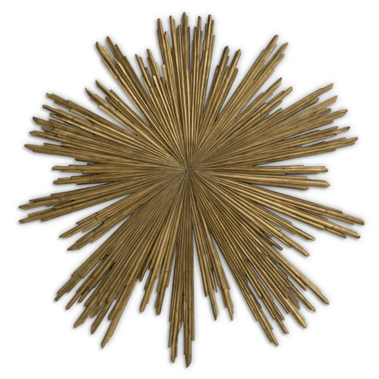 M200 Dramatic Wall Sculpture - Sunburst - Antiqued Gold Leaf