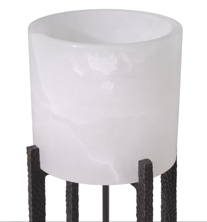 M201 Table Lamp Fraser - Alabaster and Bronze Finish - Mid Century - Image 4
