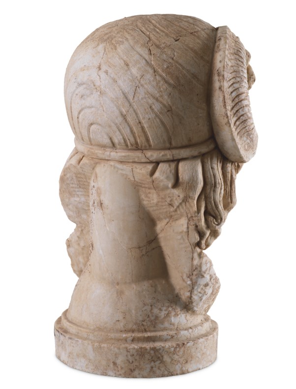 M131 "Bust of Zeus" Celebrates the marble head of Zeus Ammon (ca. A.D. 120–160) in The Met's Greek and Roman art collection. - Image 5