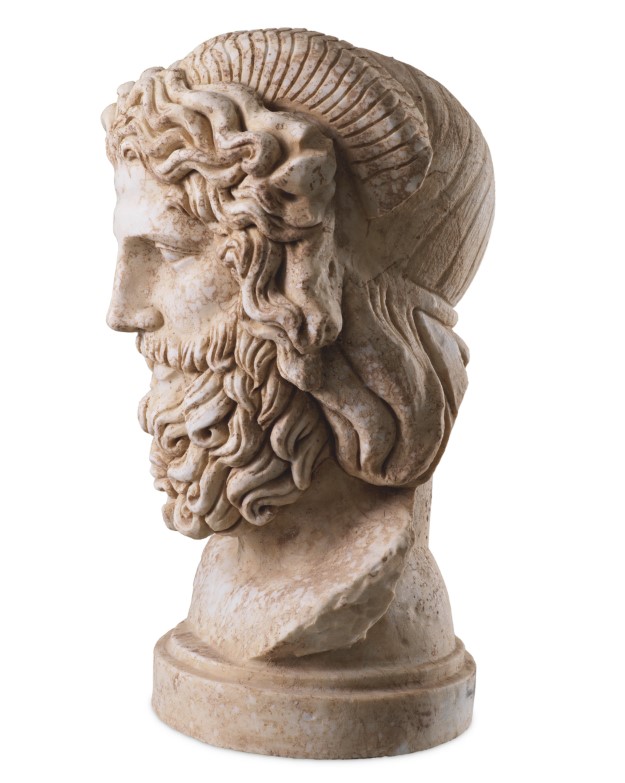 M131 "Bust of Zeus" Celebrates the marble head of Zeus Ammon (ca. A.D. 120–160) in The Met's Greek and Roman art collection. - Image 4