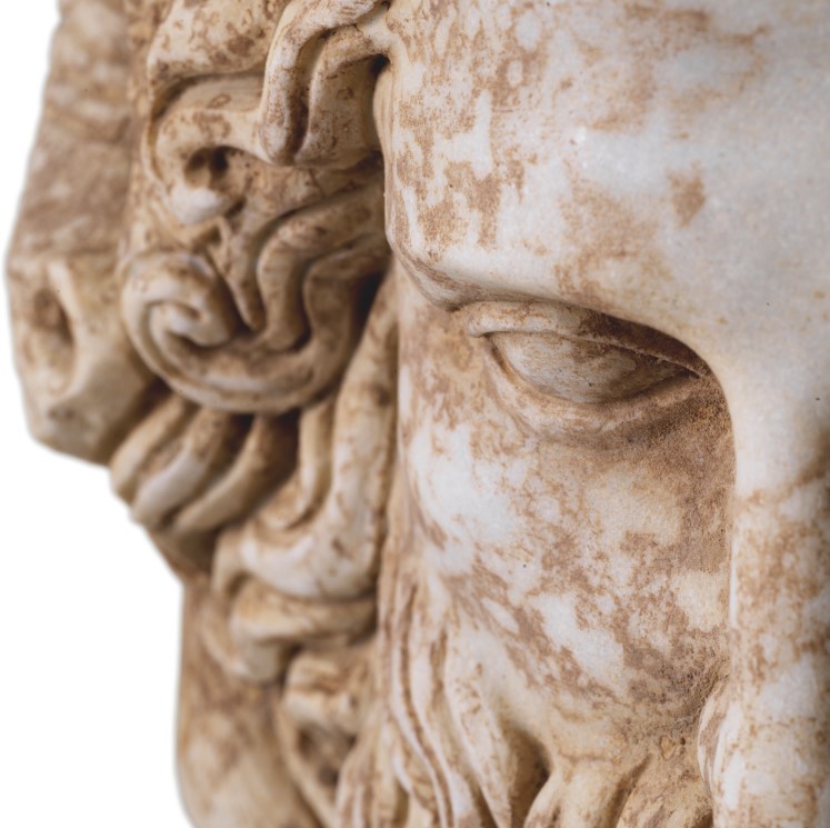 M131 "Bust of Zeus" Celebrates the marble head of Zeus Ammon (ca. A.D. 120–160) in The Met's Greek and Roman art collection. - Image 2